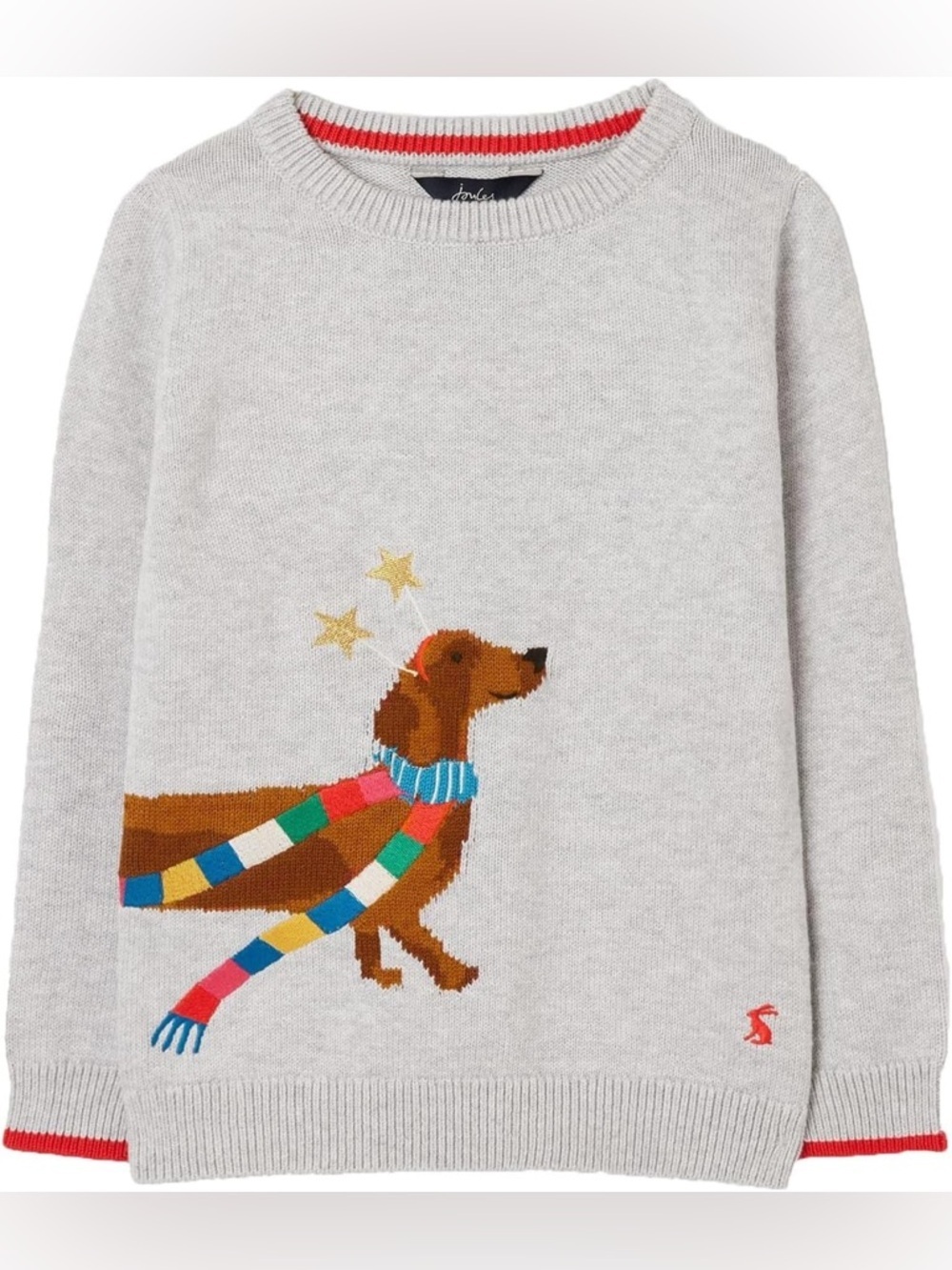 joules dog puppy knit sweater toddler girl dachshund festive cracking stars